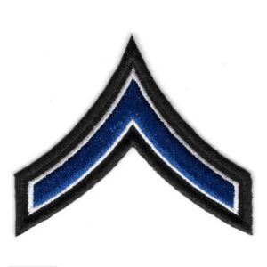 Patch, Rank, Police PV2, Blue White on Black