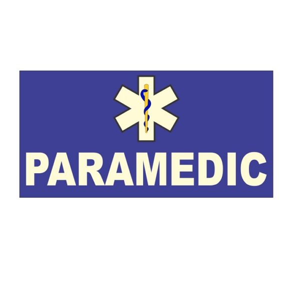 Patch, PARAMEDIC w/Star of Life, Photo Luminous, Size: 2"x4"