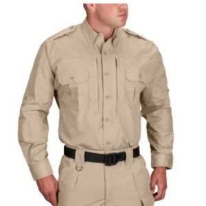 Men's Tactical Shirt , Long Sleeve, 65/35 Poly/Cot, Rip-Stop