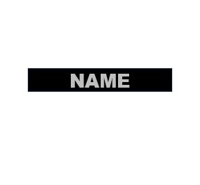 New York Guard Name Tape, 5" w/HOOK, Type: Fabric Strip, Color: Silver on Black, Name: