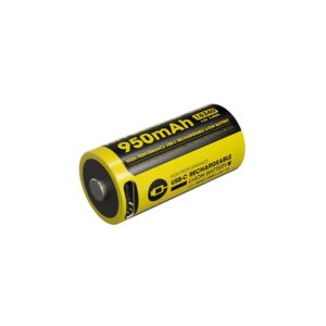 Nitecore NL169R 950mAh Rechargeable RCR123 16340 Battery with USB-C Charging Port
