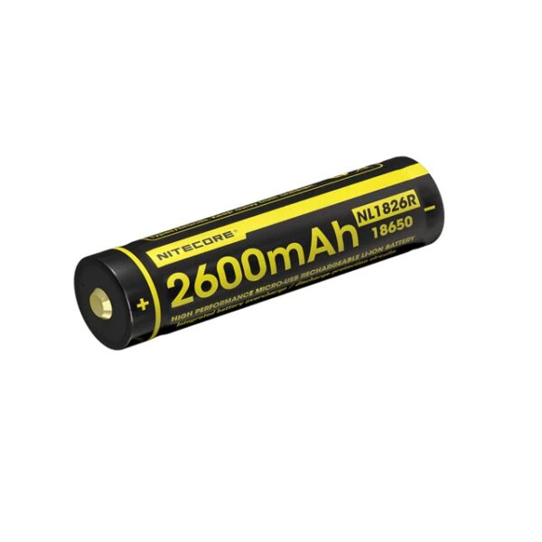Battery, Nitecore NL1826R 2600mAh USB-C Rechargeable 18650