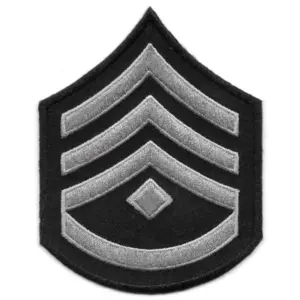 Patch, Rank, Police SSG w/Diamond, Silver on Black