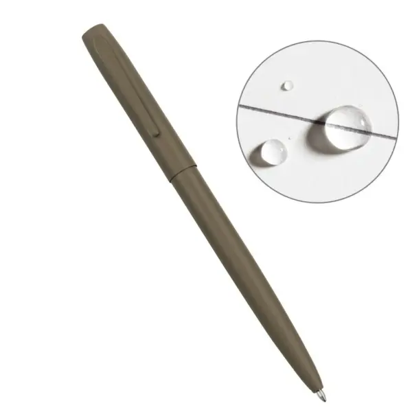 Pen, Flat Dark Earth Metal Clicker/  #FDE97 / Black Ink