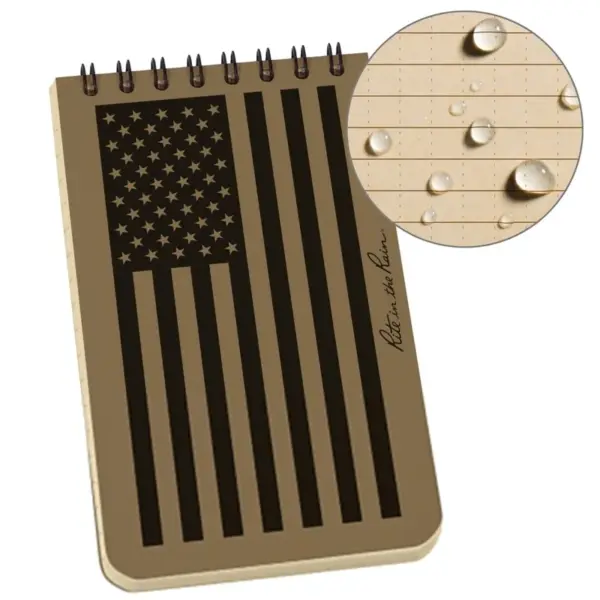 Notebook, Flag, Top Spiral / Tan